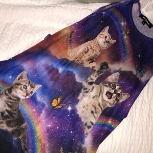Galaxy cat muscle tee